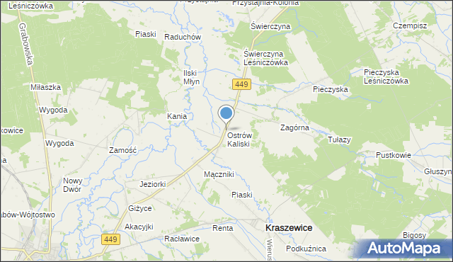 mapa Ostrów Kaliski, Ostrów Kaliski na mapie Targeo